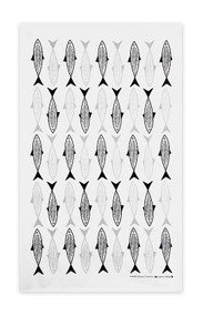 Swedish Kitchen Towels - Fish - Black
