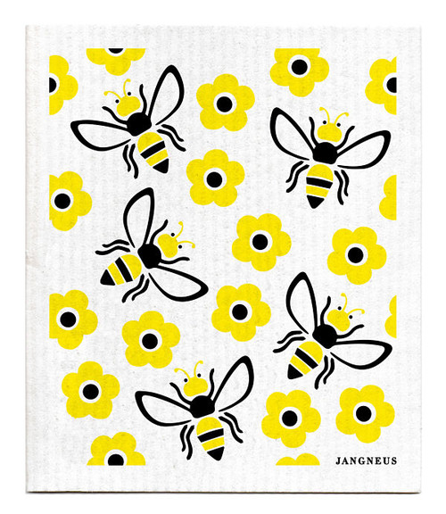Jangneus Swedish dishcloth, Bee Yellow, 100% biodegradable