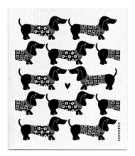 Jangneus Swedish dishcloth, Dachshund Black, 100% biodegradable