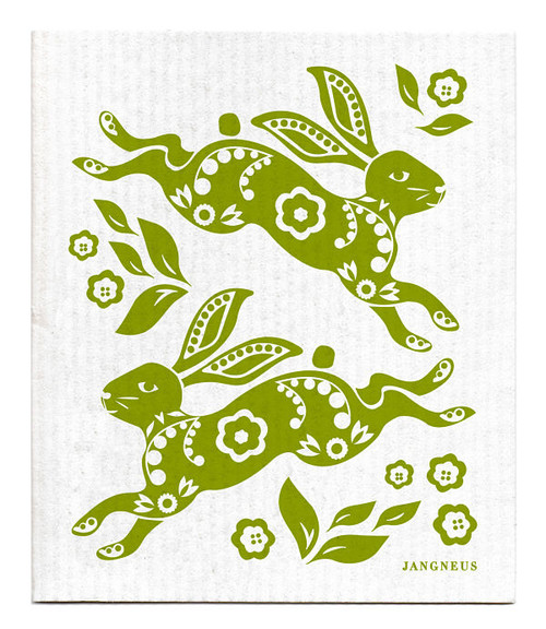 Jangneus Swedish dishcloth, Hare Green, 100% biodegradable