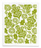 Jangneus Swedish dishcloth, Green Oak Leaf, 100% biodegradable