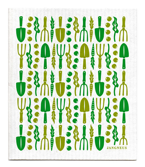 Swedish dishcloth 100% biodegradable 7 by 8 inches, Gardening green by Jangneus