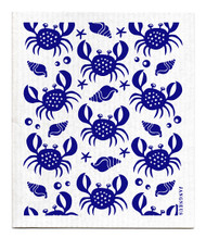 Swedish dishcloth 100% biodegradable 7 by 8 inches, Crabs blue by Jangneus