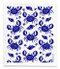 Swedish dishcloth 100% biodegradable 7 by 8 inches, Crabs blue by Jangneus