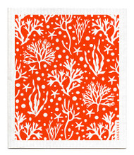 Swedish dishcloth 100% biodegradable 7 by 8 inches, Coral orange by Jangneus