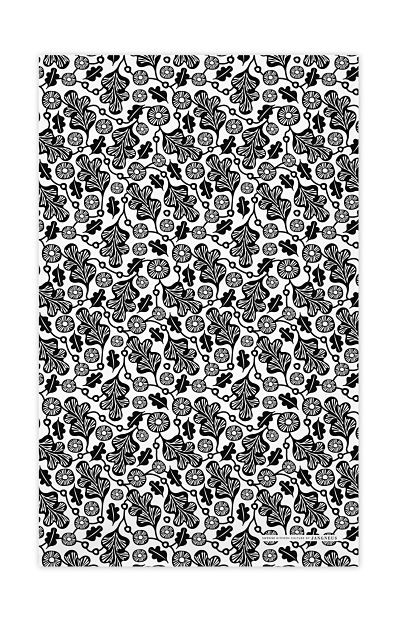 Jangneus kitchen towel oak leaf black