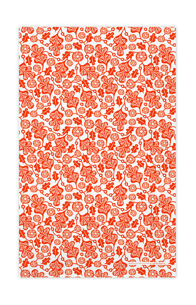 Jangneus kitchen towel oak leaf orange