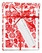 Bundle with 1 tea towel and 2 matching dishcloths oak leaf red