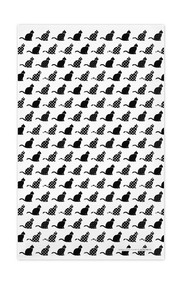 Swedish Kitchen Towels - Cats - Black