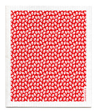 Swedish Dishcloth - Mini Leaves - Red