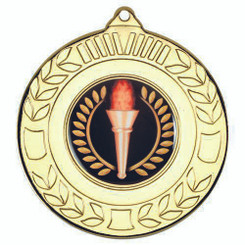 Wreath Medal (1In Centre) - Gold 2In