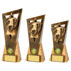 TW20-017-1001CPG / Antique Gold Female Footballer Edge Trophy