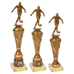 TW20-022-1203CG / Antique Gold Male Football Pillar Trophy