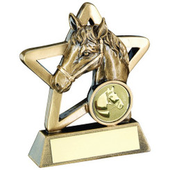Brz/Gold Horse Mini Star With Plate - 3.75"