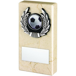 Cream Marble And Silver Trim Trophy - 5"