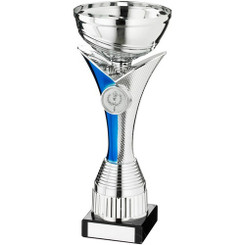 Silv/Blue V Stem Trophy With Plate - 7"