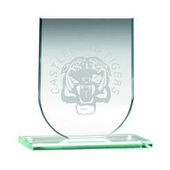 Jade Glass Shield Plaque (6mm Thick) - 3.75"