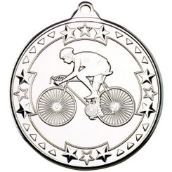 Cycling 'Tri Star' Medal - Silver 2"