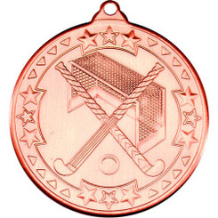 Hockey 'Tri Star' Medal - Bronze 2"