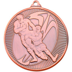 Rugby 'Multi Line' Medal - Bronze 2"