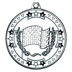 Motor Sport 'Tri Star' Medal - Silver 2"