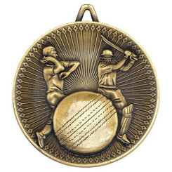 Cricket Deluxe Medal - Antique Gold 2.35"