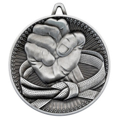Martial Arts Deluxe Medal - Antique Silver 2.35"