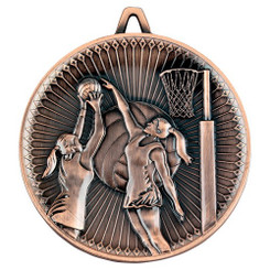 Netball Deluxe Medal - Bronze 2.35"