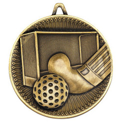 Hockey Deluxe Medal - Antique Gold 2.35"