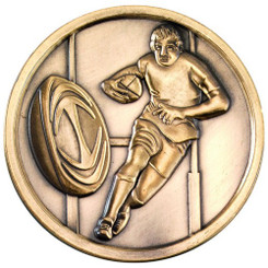 Rugby Medallion - Antique Gold 2.75"