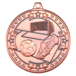 Football 'Tri Star' Medal - Bronze 2"