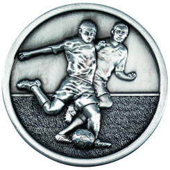 Football Players Medallion - Antique Silver 2.75"