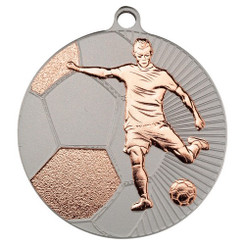 Football 'Two Colour' Medal - Matt Silver/Bronze 2.75"