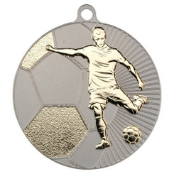 Football 'Two Colour' Medal - Matt Silver/Gold 2.75"