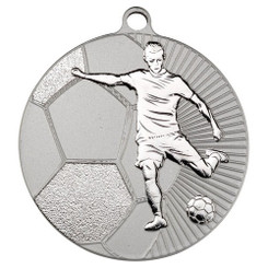 Football 'Two Colour' Medal - Matt Silver/Silver 2.75"