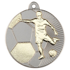 Football 'Two Colour' Medal - Matt Silver/Gold 2"