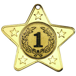 Star Shaped Medal With 5 Mini Stars - Gold 2"