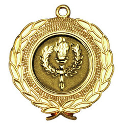 Laurel Wreath Edged Medal - Gold 1.75"