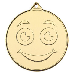 Smiley Face Gold Medal - 2"