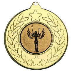 Stars And Wreath Medal - Gold 2"