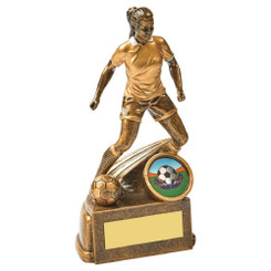 Antique Gold Female Football Resin - 15cm
