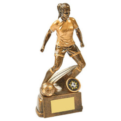 Antique Gold Female Football Resin - 22cm