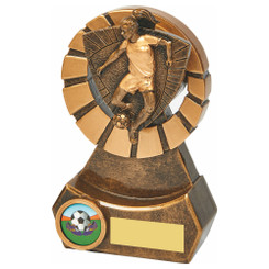 Antique Gold Female Footballer Resin - 14cm