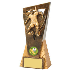 Antique Gold Male Footballer Edge Trophy - 18cm