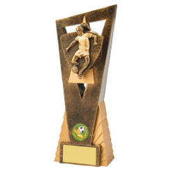 Antique Gold Female Footballer Edge Trophy - 23cm