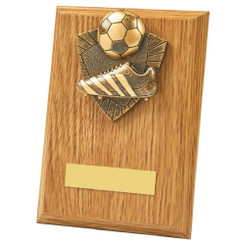 Boot/Ball Wood Plaque Award - 15cm