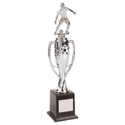 Silver Male Footballer Cup - 36.5cm