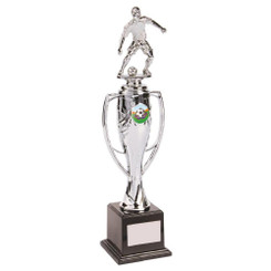 Silver Male Footballer Cup - 35cm