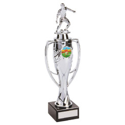 Silver Male Footballer Cup - 29cm