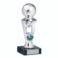 Silver Football Tower Trophy - 21cm